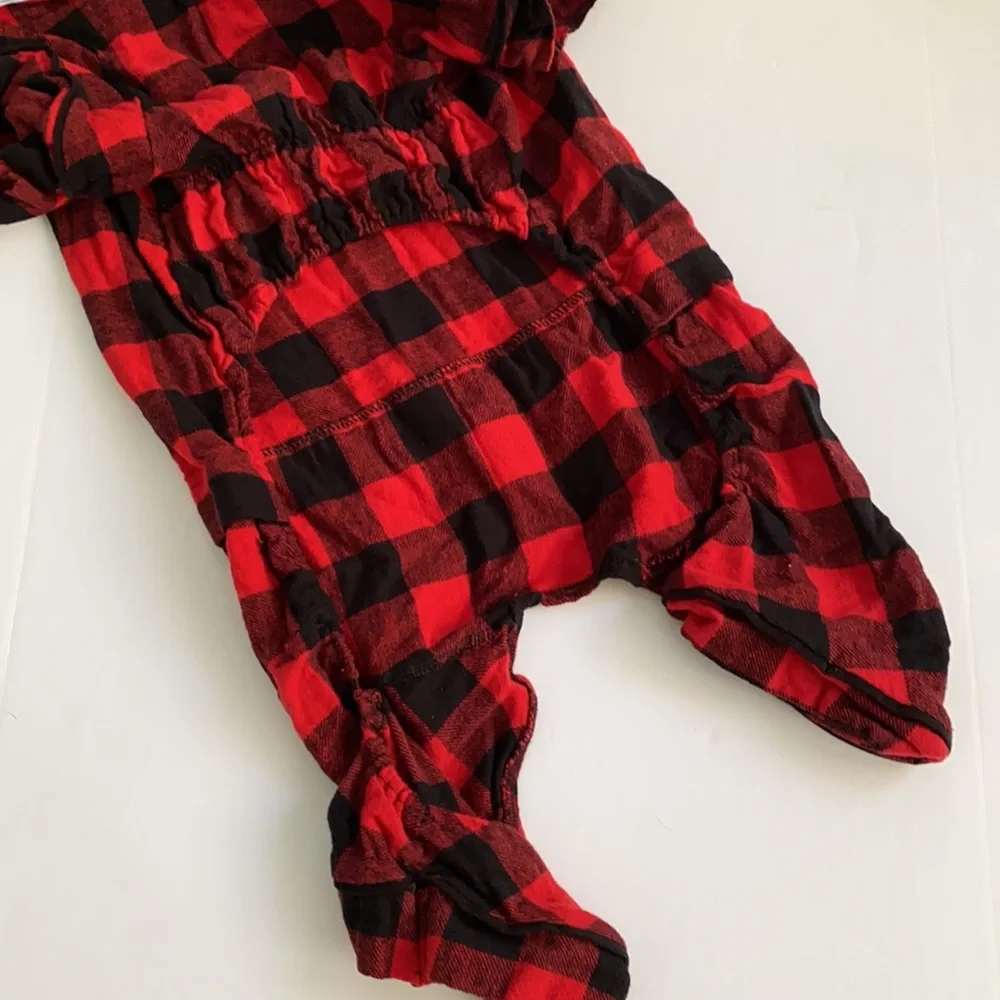 Red Flannel Holiday Dog Pajamas size Large